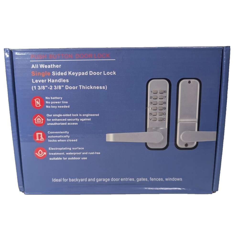 Mechanical Changeable code Keyless Entry Keypad Door Lock Lever - Black